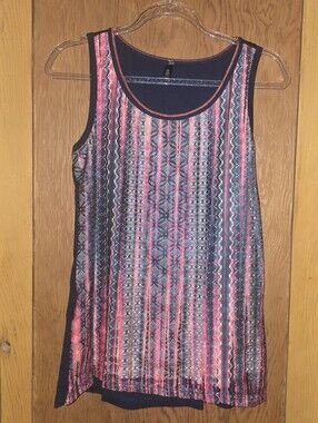 Edista Small petite Women's Sleeveless Tank Top with boho Print